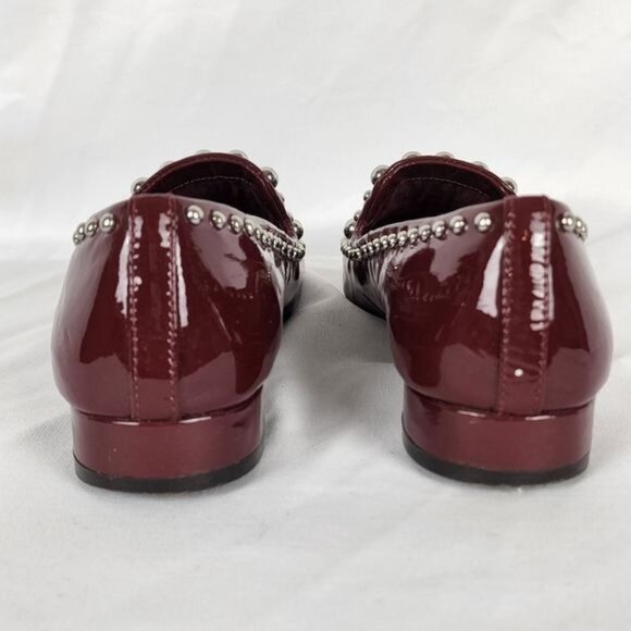 Halogen Kaylee Studded Genuine Leather Slip On Burgundy Loafers Women's Size 6 M - Picture 5 of 14